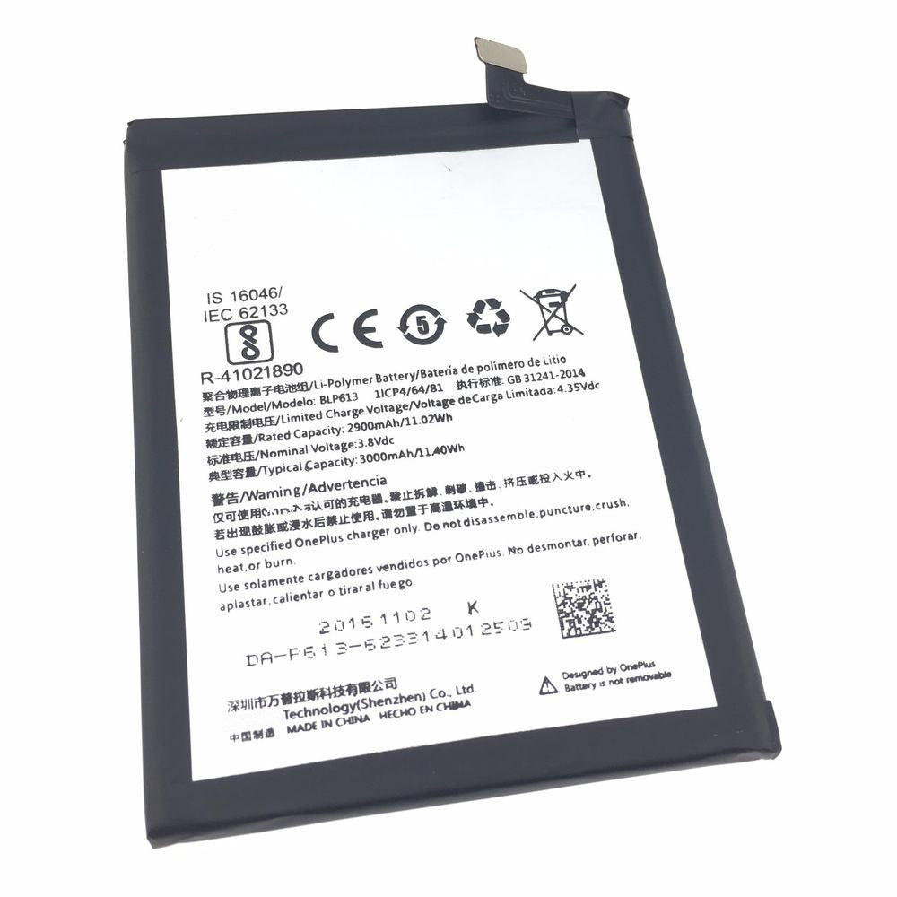 Batterie de remplacement pour OnePlus 3 Three, BLP613 Batterie de remplacement pour OnePlus 3 Three, BLP613